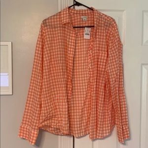 Jcrew factory coral plaid button up